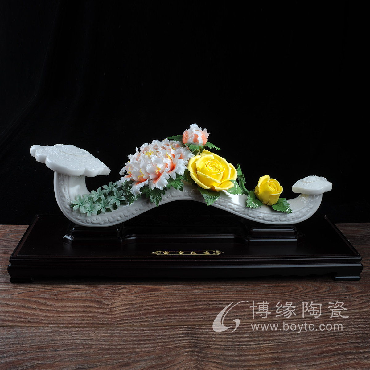 富贵如意陶瓷白瓷大号德化手工瓷花送礼开业上司商务朋友乔迁礼品