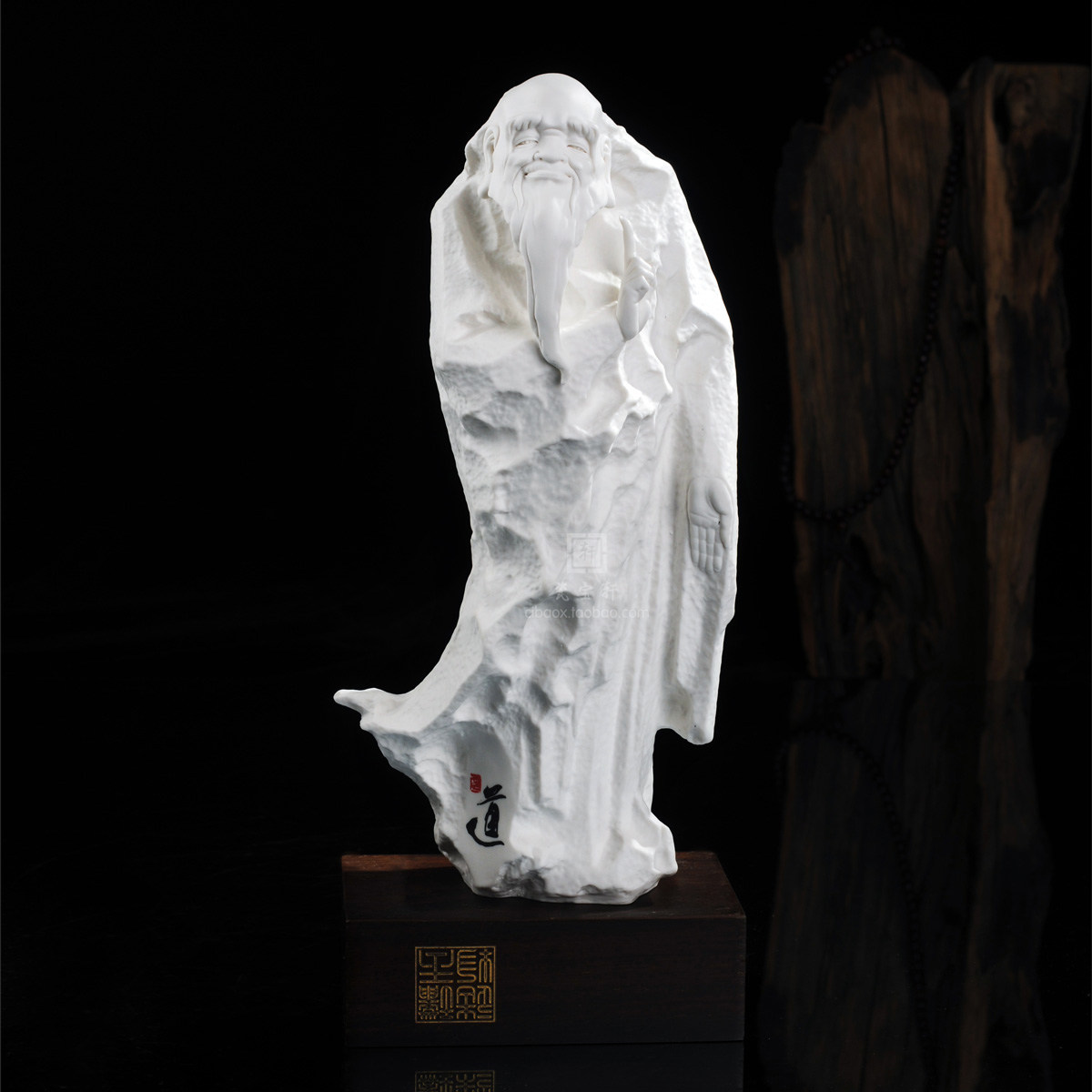 老子瓷塑历史人物雕塑摆件 德化白瓷家居书房办公摆件 道法自然