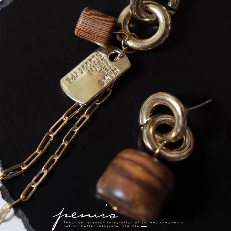 PEMISS原创小众圆环链条耳环