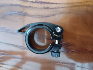 折叠自行车坐管夹41mm，40mm座管管束，黑色/银色。