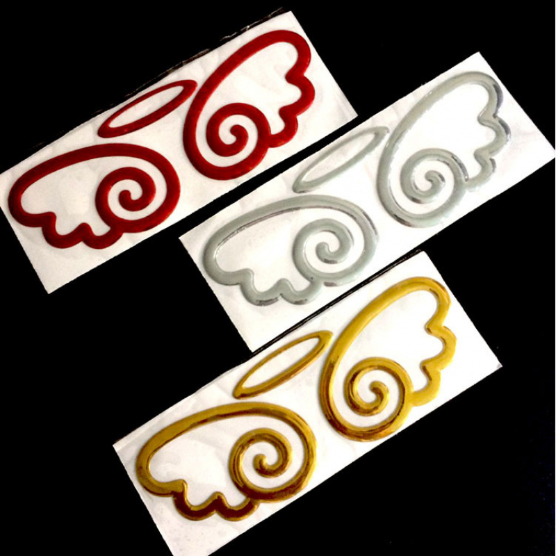 PVC天使翅膀车贴车标车尾贴3D立