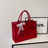 新中式 婚包伴手礼喜包ins手提托特包 国潮刺绣花卉大包女2026新款