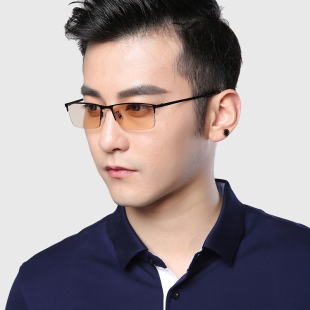 护目半框成品太阳镜防紫外线2002 近视镜平光镜 变色眼镜男款 男士