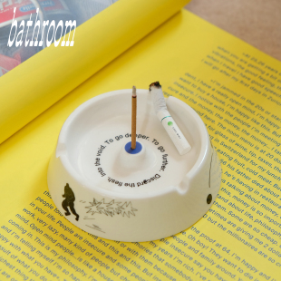 烟灰缸｜only option原创陶瓷多功能置物盘烟灰缸香座插画 one