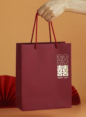 2026新款创意婚礼伴手礼盒回礼袋结婚喜糖盒手提袋子中国风喜糖袋