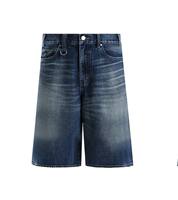 atomicboom oversized denim shorts, black capri pants, women's summer American retro mid-length pants, capri pants thumbnail 4