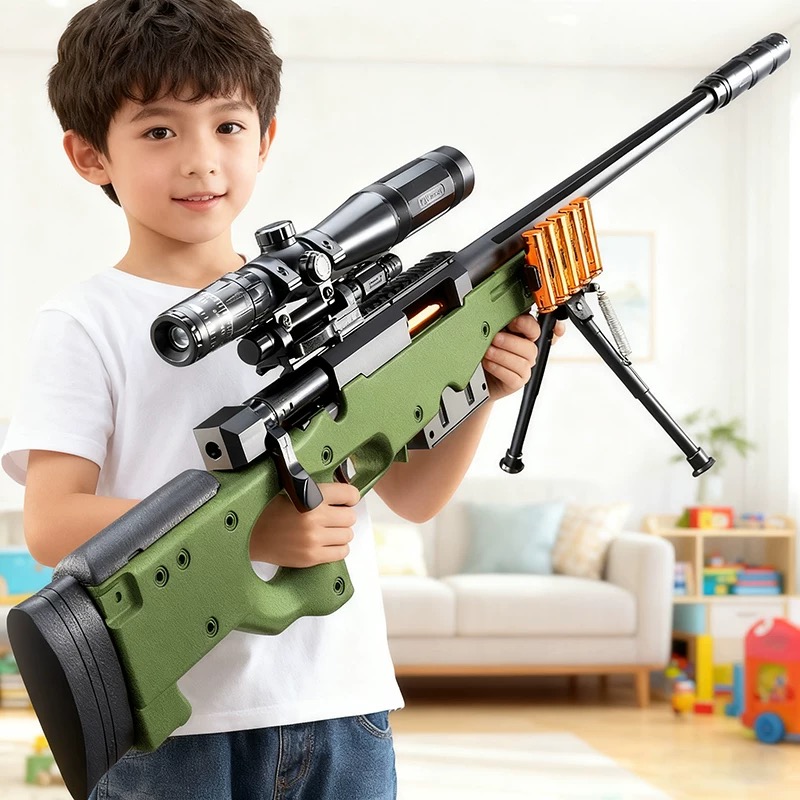 超大号抛壳软弹枪AWM狙击枪98k儿童玩具枪拉栓M24男孩儿童玩具
