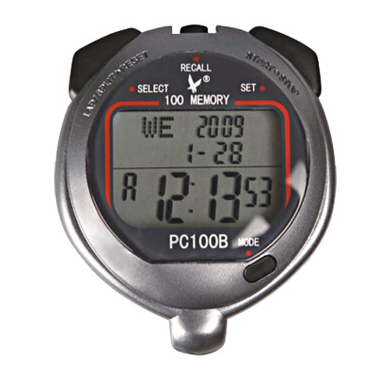 办公秒表 运动比赛用3排100道记忆秒表  PC100B记时秒表