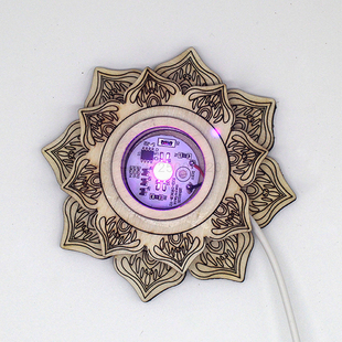 LED发光底座白灯七彩实木高档工艺品天气瓶风水水晶球灯座摆件