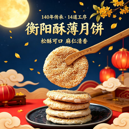 衡阳特产希朵曼中秋酥薄月饼400g