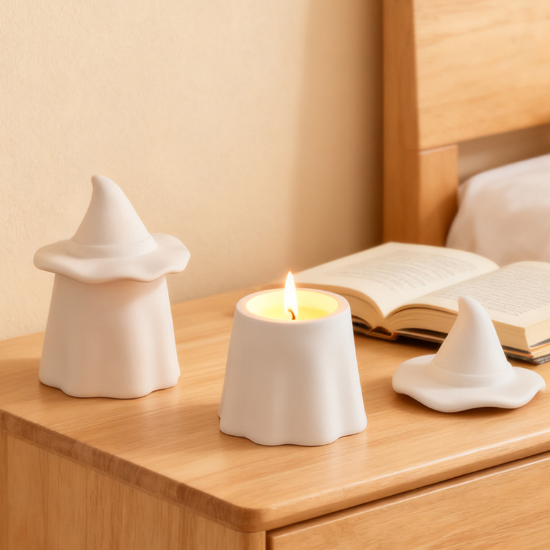 万圣节巫师帽子香薰蜡烛节日气氛蜡烛大豆蜡香氛蜡烛香薰氛围感