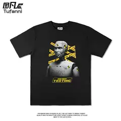 Asap Rocky Testing Robot Doll Hip-Hop Retro Print Trendy Brand Loose Short-Sleeved T-Shirt for Men and Women