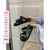 外穿魔术贴凉拖女勃肯拖 女夏季 王小毒 星河璀璨○亮片厚底拖鞋