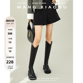 新款 粗跟长靴女冬季 赴约 V口靴子女加绒长高筒骑士靴 王小毒