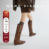 管长筒靴 5cm内增高骑士靴女可拆卸两穿裤 王小毒 凡尔赛玫瑰