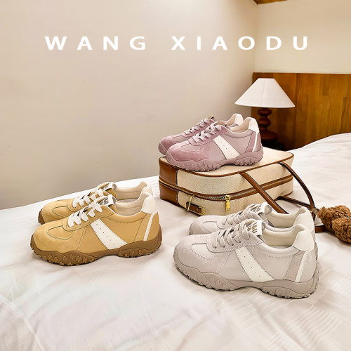 王小毒牛反绒复古德训鞋