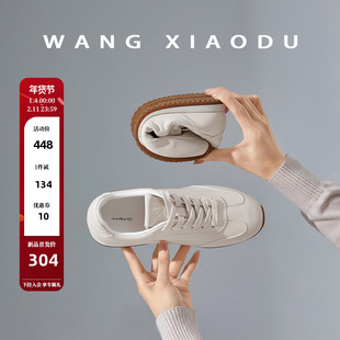 【王小毒】瑜伽德训●平底德训鞋女复古圆头运动休闲鞋真皮阿甘鞋