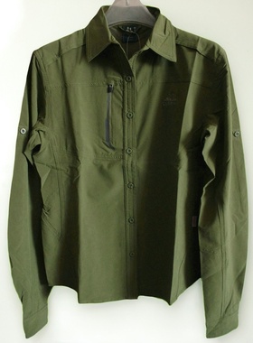 oursky夏季清凉透气户外登山女款速干衬衣防紫外线40+弹力快干衣