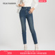 3件8折 9分小脚裤 一电影一时装 冬季 新款 高腰女士牛仔裤 长裤
