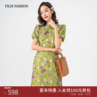 改良旗袍连衣裙女显瘦裙子高级 夏末特惠 一电影一时装 夏新中式