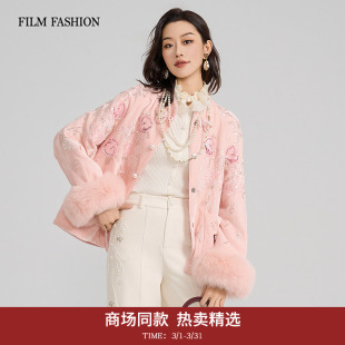 商场同款 重工刺绣棉服新中式 一电影一时装 新款 刺绣女 2025冬季