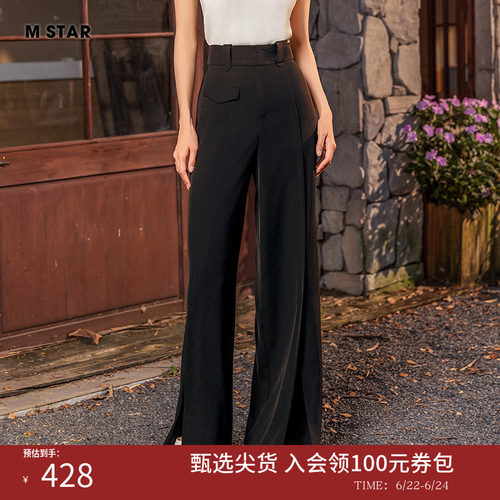 黑色西装裤直筒裤阔腿长裤女气质