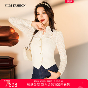 梭织上衣女衬衫 新款 气质休闲时尚 修身 一电影一时装 两件套 春季