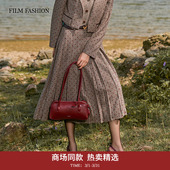 商场同款 植绒波点百褶裙中长款 一电影一时装 新款 女士 2025冬季