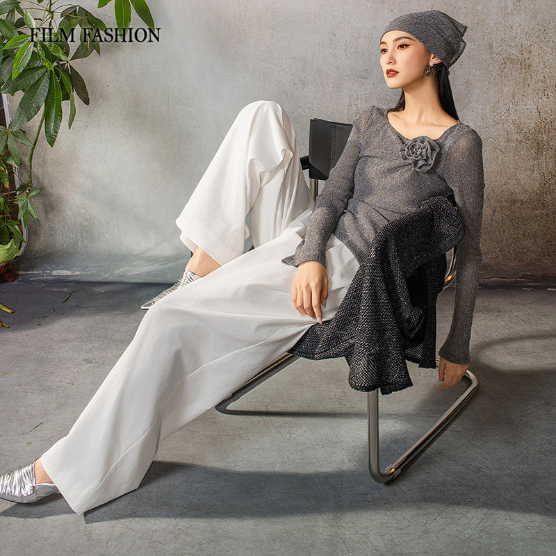 一电影一时装早春新款长裤阔腿裤高腰纯色高级通勤休闲时尚女士,女装/女士精品,休闲裤,淘宝优惠券,粉丝福利购,淘宝优惠卷