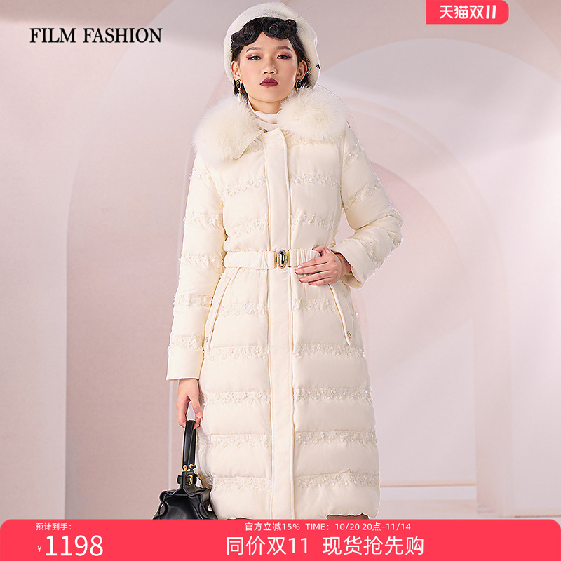 一电影一时装冬季毛领鹅绒羽绒服中长款外套女款气质休闲时尚百搭