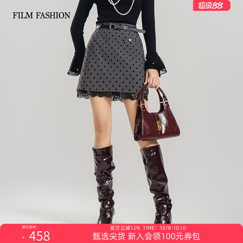 一电影一时装2025早秋新款波点半身裙短裙a字裙高级百搭女夏季