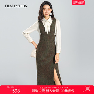 复古气质背心连衣裙背带裙女超好看冬装 新款 2025冬季 一电影一时装