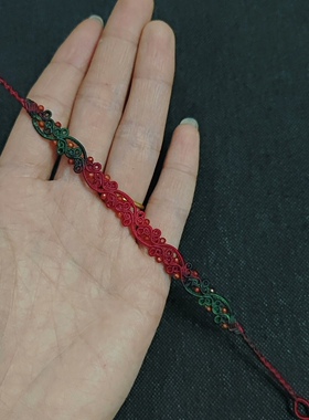 手工编织0.2腊线云卷云舒手绳红石玛瑙珠子女生定制新年红绳