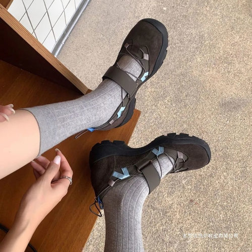 小个子厚底内增高7cm拼色魔术贴软底不累脚运动鞋单鞋