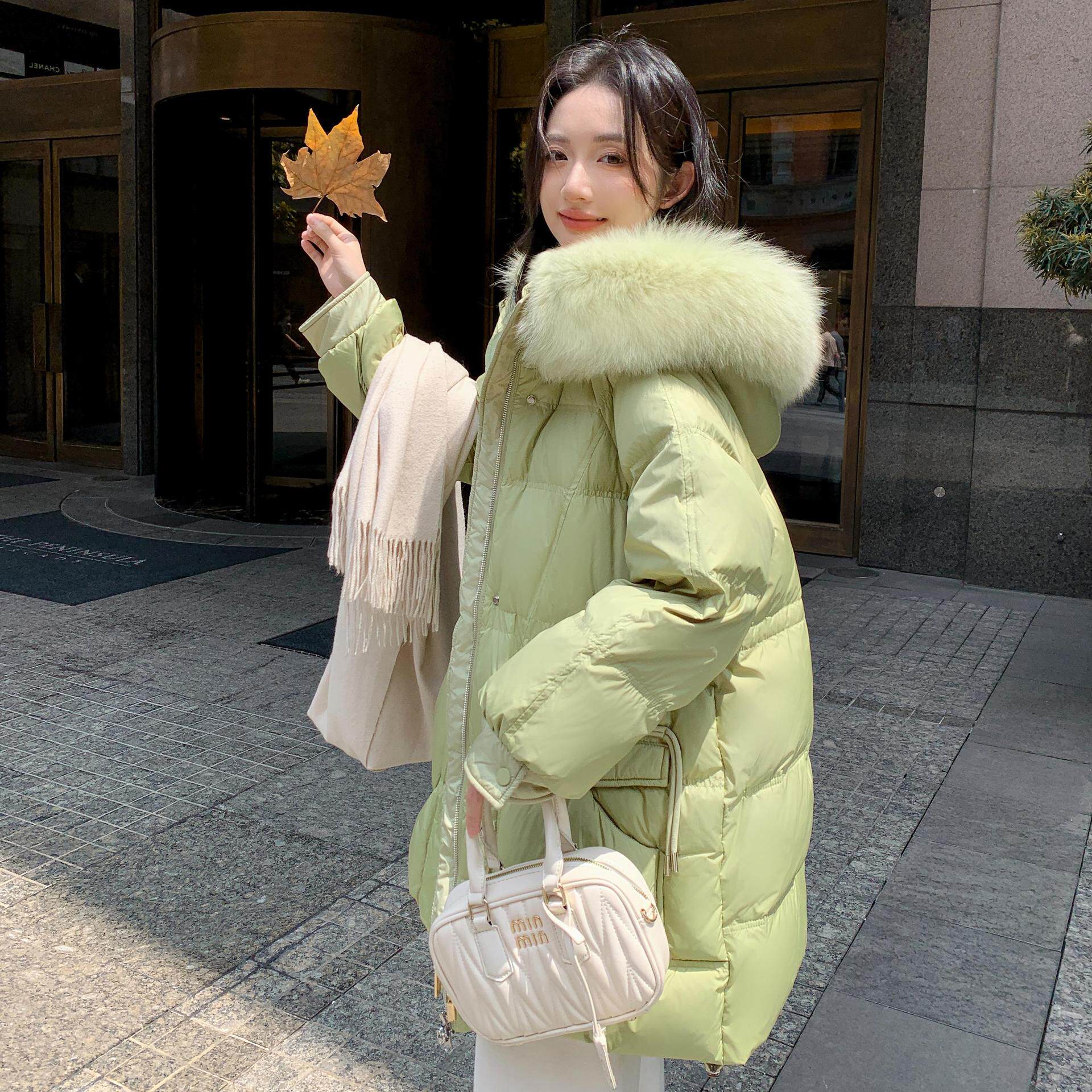 2024新款胖mm300斤大毛领加肥加大码中长款孕妇羽绒服女大码2439
