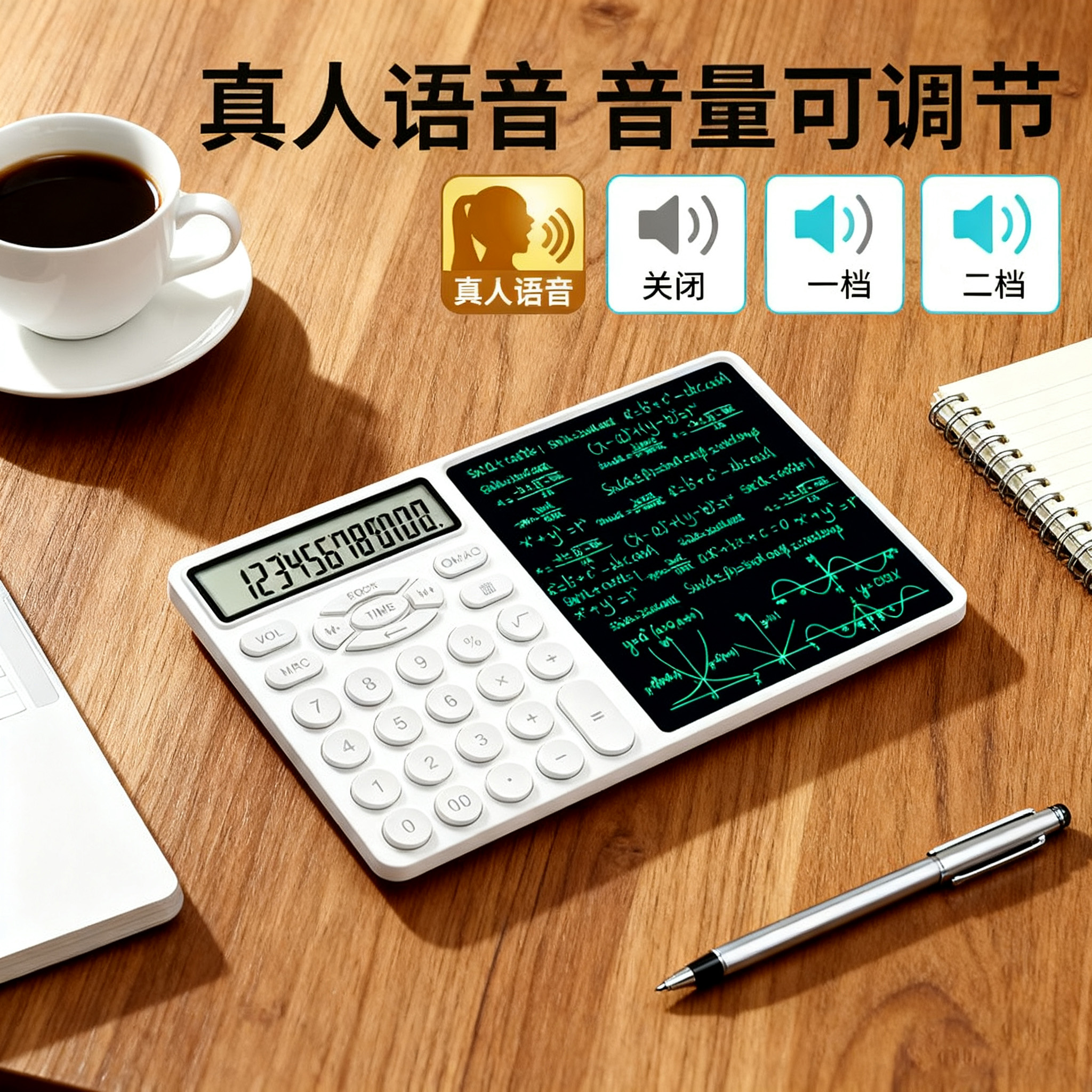 科技感多功能循环用计算器液晶