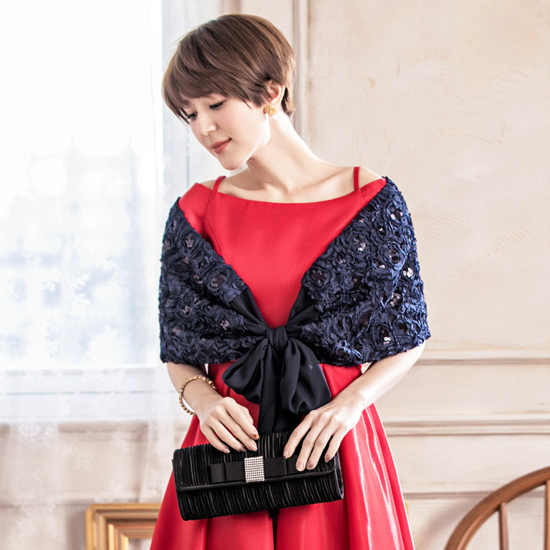 婚礼新娘小披肩女士气质百搭结婚纱披风伴娘礼服围巾宴会斗篷3379