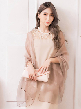 婚纱旗袍披肩女士新娘伴娘围巾纱巾宴会礼服外搭晚礼服斗蓬88180