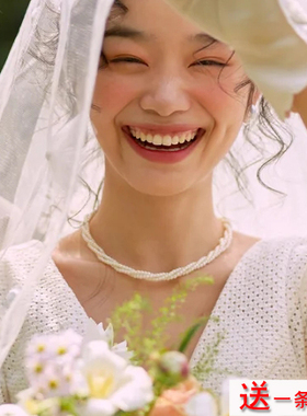 三层小珍珠项链女款颈链结婚拍照多层叠戴配饰品锁骨链毛衣链169