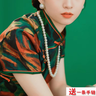 60cm搭配旗袍珍珠项链女士秋冬季 锁骨链项圈152 毛衣链颈链中长款