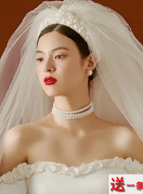 新款多层珍珠项链配饰品多层配婚纱礼服颈链子女士choker项圈1810