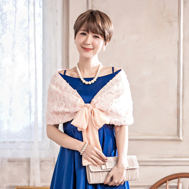 婚礼新娘小披肩女伴娘围巾结婚纱斗篷外套小礼服披风旗袍外搭3379