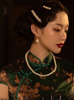 搭配旗袍珍珠项链女士毛衣链颈链加长款锁骨链子拍照写真饰品603