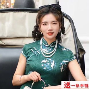 双层珍珠颈链配旗袍项链民国风摄影写真拍照饰品锁骨链子女士097