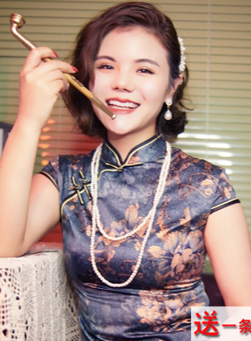 双层珍珠项链配旗袍配饰品女士夏季毛衣链子中长款多层锁骨链986