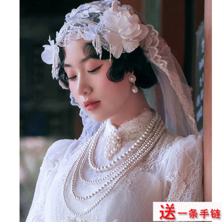 中长款多层珍珠项链女士夏季颈饰旗袍配饰品叠戴锁骨链毛衣链321图片