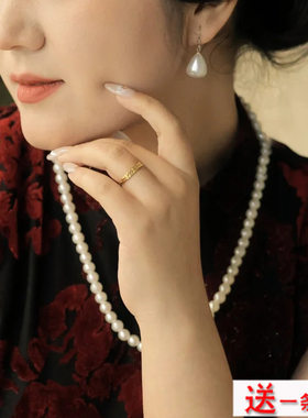 搭配旗袍珍珠项链妈妈款颈链饰品50cm锁骨链女士颈饰毛衣链子555