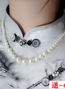 搭配旗袍珍珠项链摄影拍照饰品