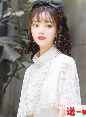 搭配旗袍珍珠项链多层颈链中长款