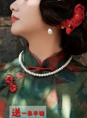 搭配旗袍珍珠项链2026新款锁骨链女士毛衣链子长颈链饰品项圈717